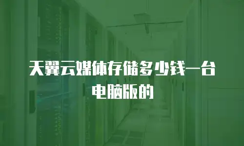 天翼云媒体存储多少钱一台电脑版的