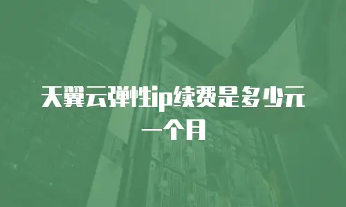 天翼云弹性ip续费是多少元一个月