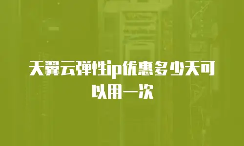 天翼云弹性ip优惠多少天可以用一次