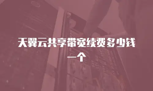 天翼云共享带宽续费多少钱一个