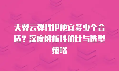 天翼云弹性IP便宜多少个合适？深度解析性价比与选型策略