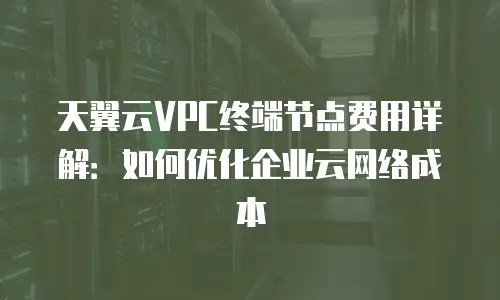 天翼云VPC终端节点费用详解：如何优化企业云网络成本