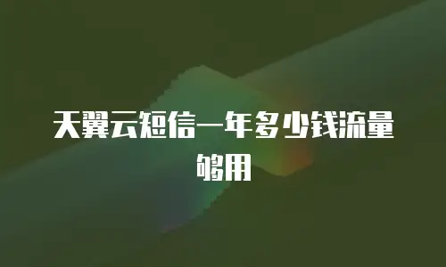天翼云短信一年多少钱流量够用