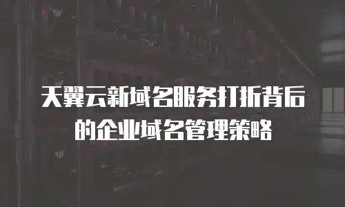 天翼云新域名服务打折背后的企业域名管理策略