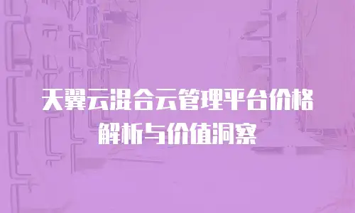 天翼云混合云管理平台价格解析与价值洞察