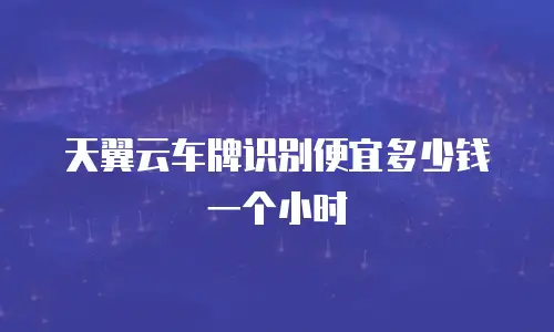 天翼云车牌识别便宜多少钱一个小时