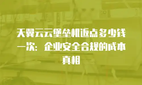 天翼云云堡垒机返点多少钱一次：企业安全合规的成本真相