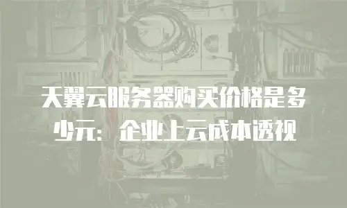 天翼云服务器购买价格是多少元：企业上云成本透视