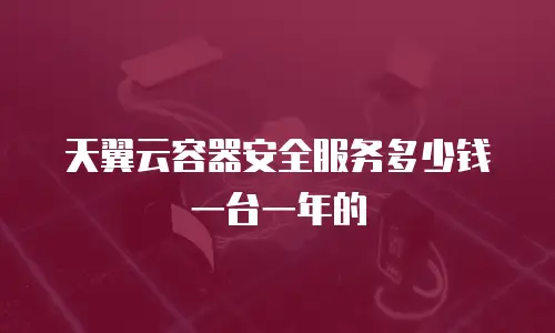 天翼云容器安全服务多少钱一台一年的
