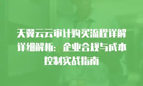 天翼云云审计购买流程详解详细解析：企业合规与成本控制实战指南