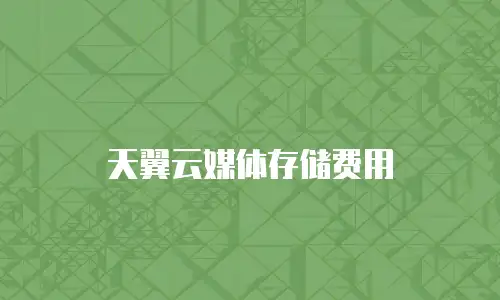 天翼云媒体存储费用