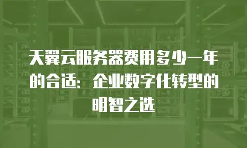 天翼云服务器费用多少一年的合适：企业数字化转型的明智之选