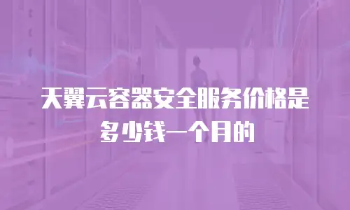 天翼云容器安全服务价格是多少钱一个月的