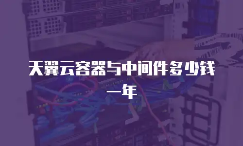 天翼云容器与中间件多少钱一年