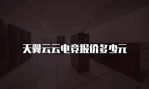 天翼云云电竞报价多少元