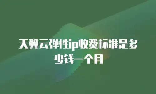 天翼云弹性ip收费标准是多少钱一个月