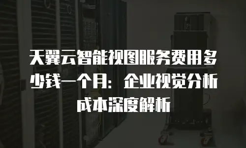 天翼云智能视图服务费用多少钱一个月：企业视觉分析成本深度解析
