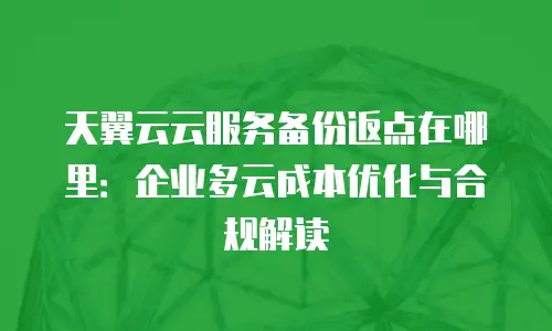 天翼云云服务备份返点在哪里：企业多云成本优化与合规解读