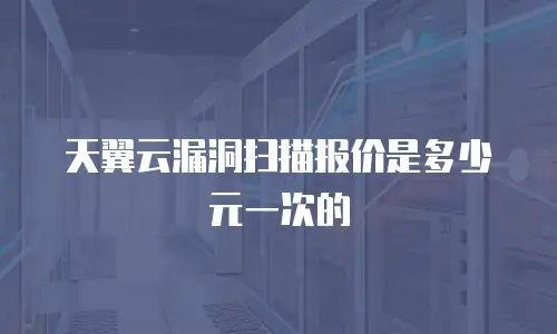 天翼云漏洞扫描报价是多少元一次的