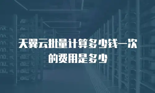 天翼云批量计算多少钱一次的费用是多少