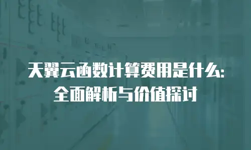 天翼云函数计算费用是什么：全面解析与价值探讨