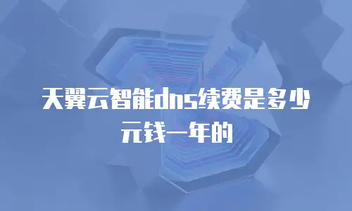 天翼云智能dns续费是多少元钱一年的