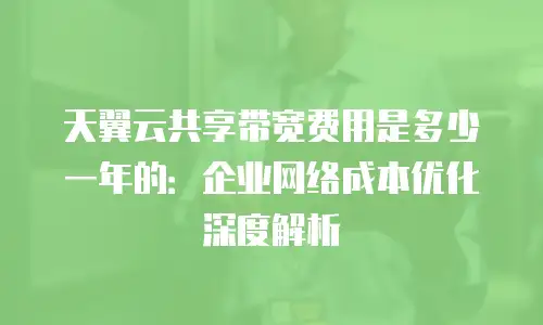 天翼云共享带宽费用是多少一年的：企业网络成本优化深度解析