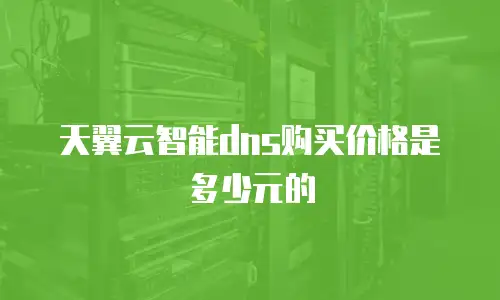 天翼云智能dns购买价格是多少元的
