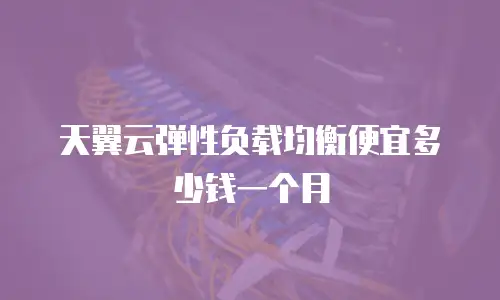 天翼云弹性负载均衡便宜多少钱一个月