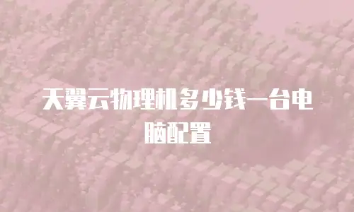 天翼云物理机多少钱一台电脑配置