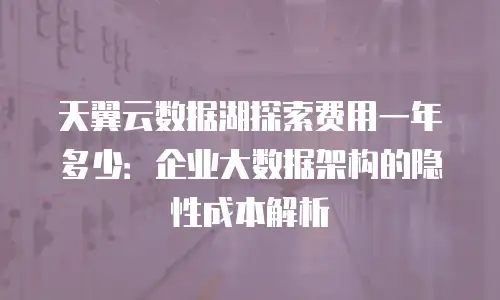 天翼云数据湖探索费用一年多少：企业大数据架构的隐性成本解析