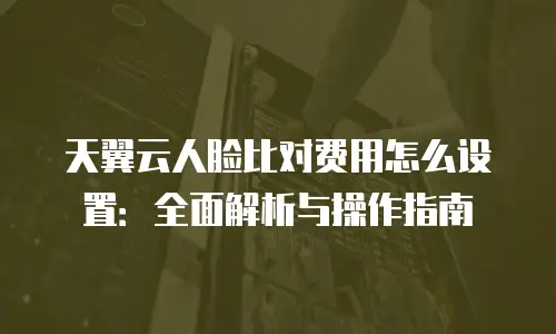 天翼云人脸比对费用怎么设置：全面解析与操作指南