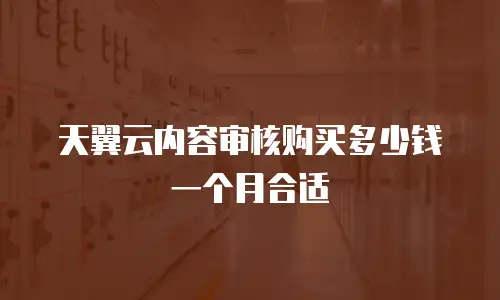 天翼云内容审核购买多少钱一个月合适