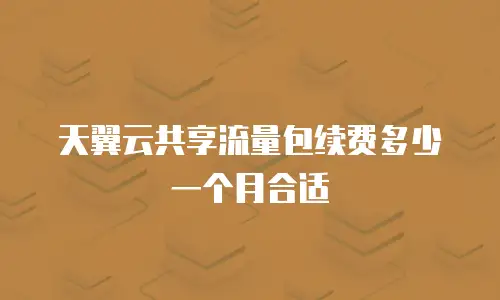天翼云共享流量包续费多少一个月合适