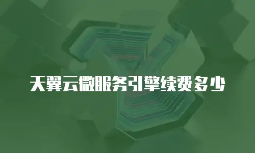 天翼云微服务引擎续费多少
