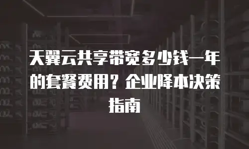 天翼云共享带宽多少钱一年的套餐费用？企业降本决策指南