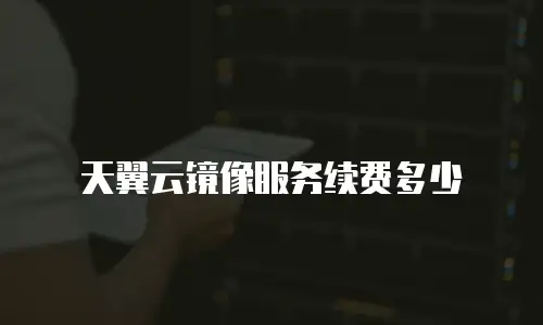 天翼云镜像服务续费多少