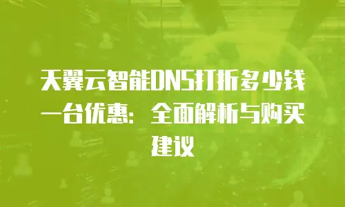 天翼云智能DNS打折多少钱一台优惠：全面解析与购买建议