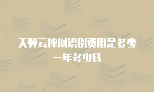 天翼云摔倒识别费用是多少一年多少钱