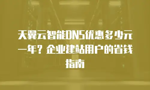 天翼云智能DNS优惠多少元一年？企业建站用户的省钱指南