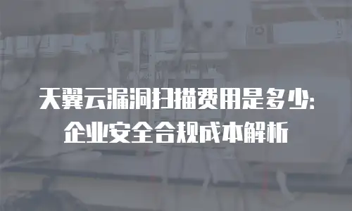 天翼云漏洞扫描费用是多少：企业安全合规成本解析
