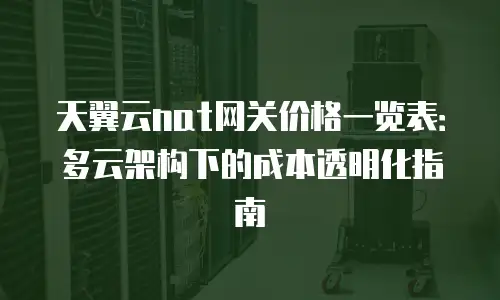 天翼云nat网关价格一览表：多云架构下的成本透明化指南