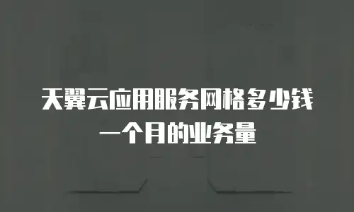 天翼云应用服务网格多少钱一个月的业务量