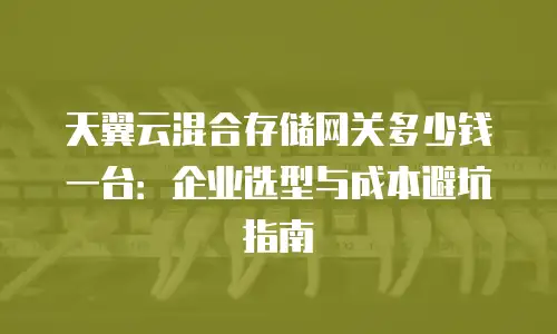 天翼云混合存储网关多少钱一台：企业选型与成本避坑指南