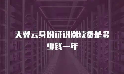 天翼云身份证识别续费是多少钱一年