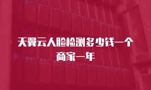 天翼云人脸检测多少钱一个商家一年