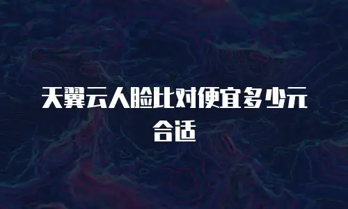 天翼云人脸比对便宜多少元合适