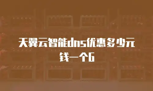 天翼云智能dns优惠多少元钱一个G