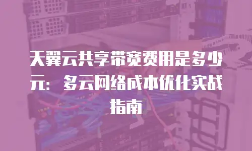 天翼云共享带宽费用是多少元：多云网络成本优化实战指南