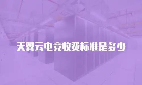 天翼云电竞收费标准是多少